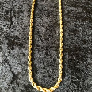 5 mm Thick 24 inch Rope Chain 14k Gold Plated